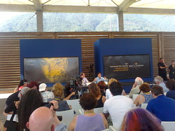 IL'attore Gael García Bernal durante la conferenza al festival di Locarno